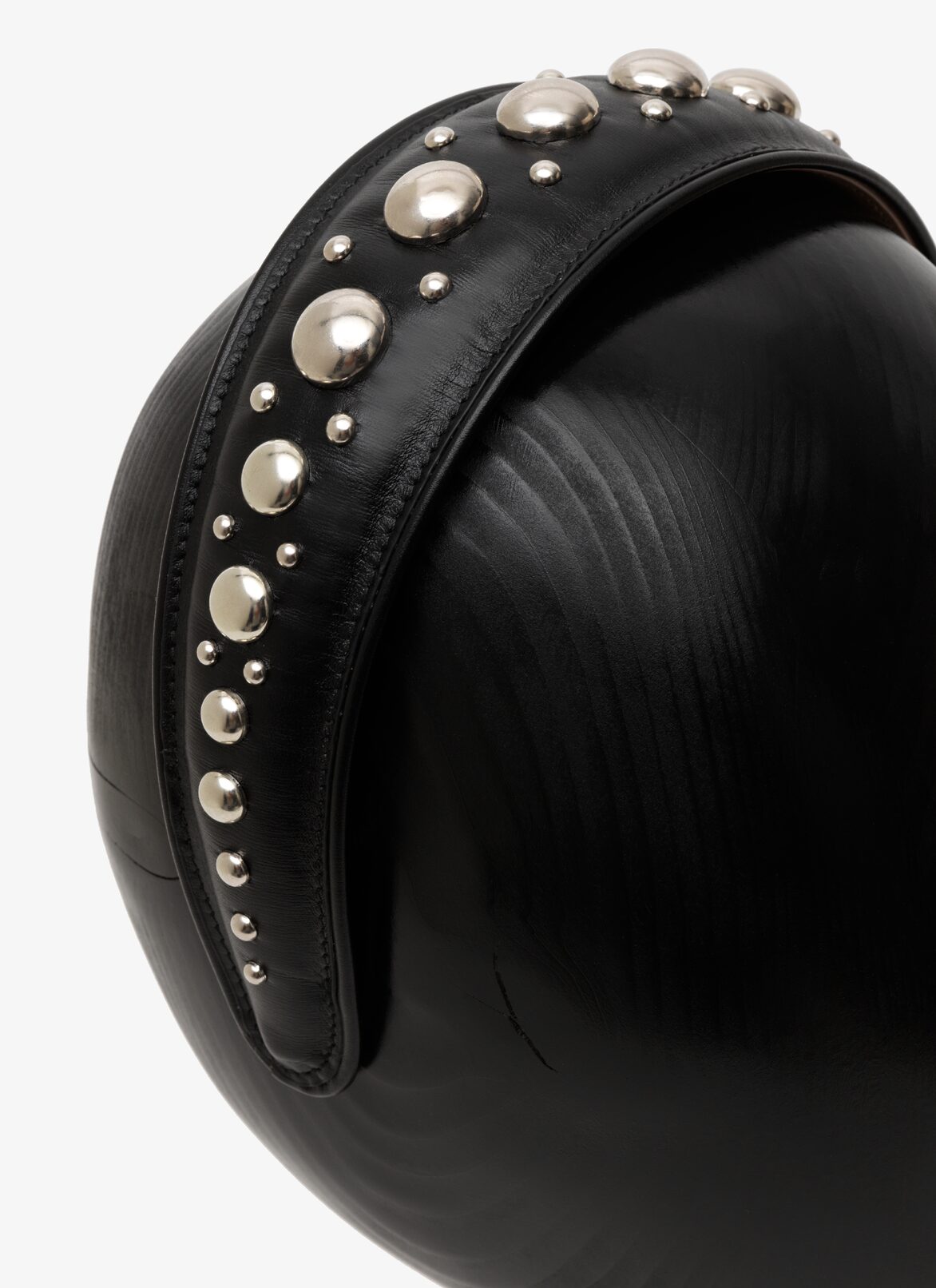 STUDDED LEATHER HEADBAND ALAÏA BLACK STUDDED LEATHER HEADBAND